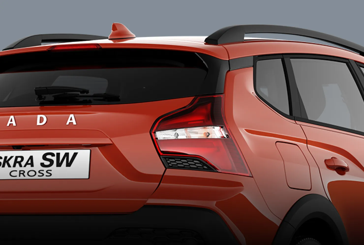 Задняя часть LADA Iskra SW Cross с рейлингами на крыше и шильдиком ISKRA SW CROSS