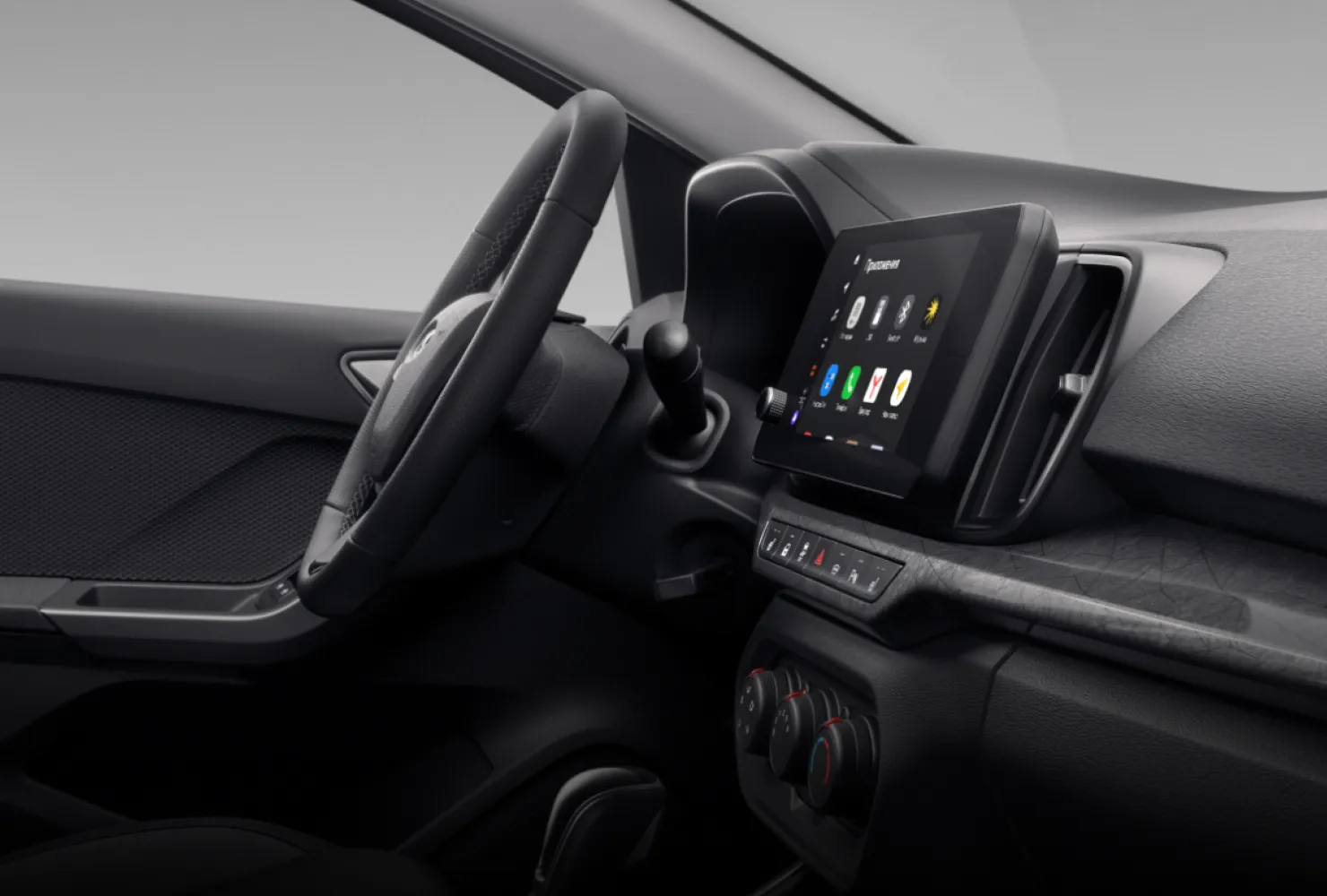 Приборная панель и сенсорный экран мультимедиа LADA Iskra SW